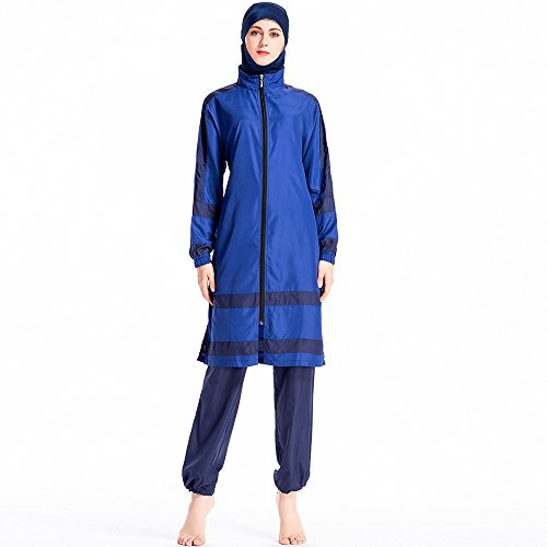 YouNaiJia Traje de baño musulmán Modesto para Mujer, Traje de baño de Cobertura Completa, Hijab islámico, Ropa de Playa para Mujer, Traje de baño Burkini para Nadar (Y1, XL)