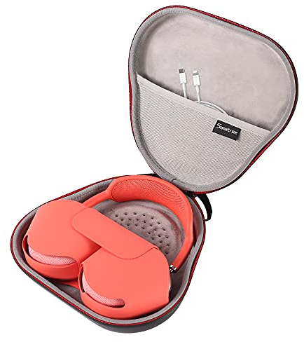 Smatree - Funda rígida para Airpods MAX, Almacenamiento para Auriculares Airpods MAX y Cable de Carga - Caja de PU Negra