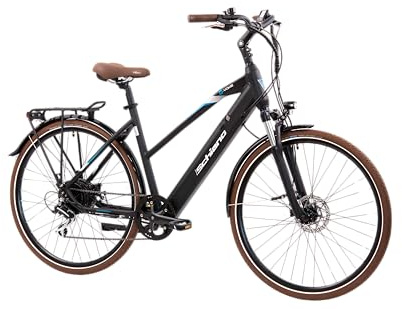F.lli Schiano E-Voke, Electric Bike for Adults, 28 Trekking Bike, 36V 11.6Ah Removable Battery, 250W Motor, 50Nm, Commuter Ebike, Black
