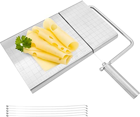 Beowanzk Käseschneider Edelstahl, Käsehobel mit Draht, Butter Cutter, Butterschneiderbutterschneider für Käde, Butter, Tofu, Toast und Frühstücksfleisch (mit Skala)