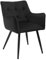 WOLTU Chaise de Salle à Manger Scandinave, Chaise Rembourrée avec Dossier et Accoudoirs, Fauteuil avec Pieds en Métal, pour Salon, Chambre à Coucher, en Velours, Noir, BH374sz-1