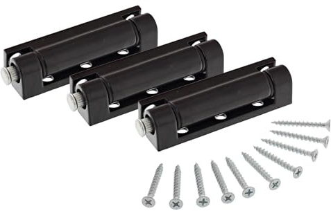 ToniTec Fönsterband brunt plastfönstergångjärn 75 x 20 x 14 mm, 3 stycken skruvband för fönster eller dörrar inklusive skruvar för montering