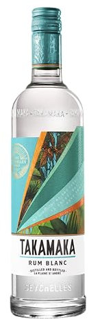 TAKAMAKA - Rum Blanc - Rhum - Origine : Seychelles - 40,2% Alcool - Notes de Citron vert & de Cassonade - A déguster en cocktail - 70cl