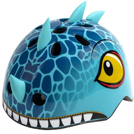 Kids Toddler Bike Helmet with Dinosaur 3D Design, Adjustable Lightweight for Child Infant Baby, Multi-Sports Helmet for Bicycle Scooter Skateboard, 2 Sizes for Age 1-3-5 Years Boys Girls (Blue S)