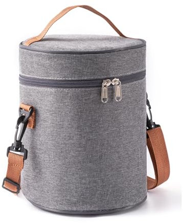 sunVigorous Lunch Bag 6L, Klein Lunchtasche, Faltbare Isoliertasche, Thermotasche mit Folienfutter, Mittagessen Tasche für Unterwegs, Arbeit, Schule, Ausflug Lebensmitteltransport (grau, 6L)