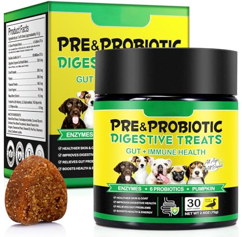 Probiotics for Dogs, Dog Probiotics for Gut Health Supplements (30 Chews) - Supports Digestive & Immune Function, For All Dogs