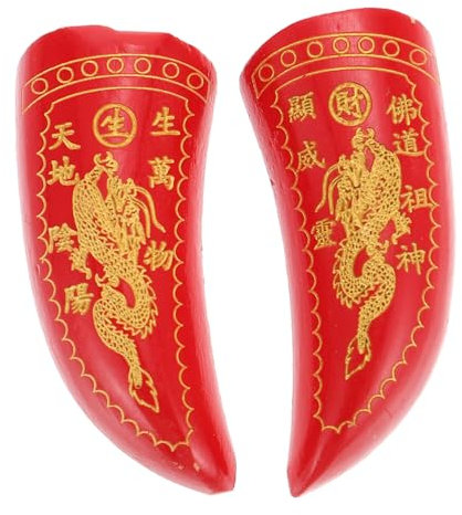 Amosfun 3 Paires Corne De Mouton Produit Bouddhiste Cornes Figurine Décor Tasses Bols D'Offrande D'Eau Tibétaine Bougeoir Bouddhiste Chinois Calice Chinois Temple Bois Rouge