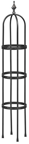 Evergreen 5 ft Garden Trellis for Climbing Plants Vines, Jasmine & Flowers, Rustproof Metal Obelisk Trellises, Outdoor & Indoor Plant Support for Potted Planters (Black)