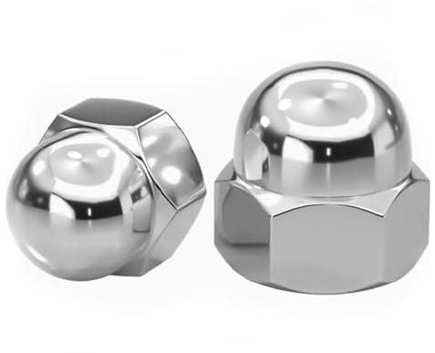 WUHUOOH 3/8-16 Acorn Cap Nuts, Acorn Nut Stainless Steel 18-8(304), 10Pcs-Pack