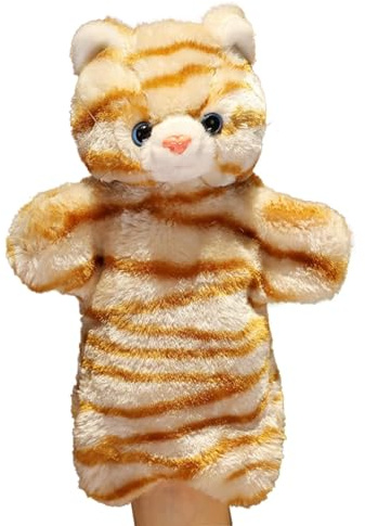 Ruwshuuk Marionette a mano per raccontare storie,Burattino a mano gatto, pupazzi di animali morbidi marionette a mano di racconto di gatto, giocattolo educativo in peluche animale fantasioso per