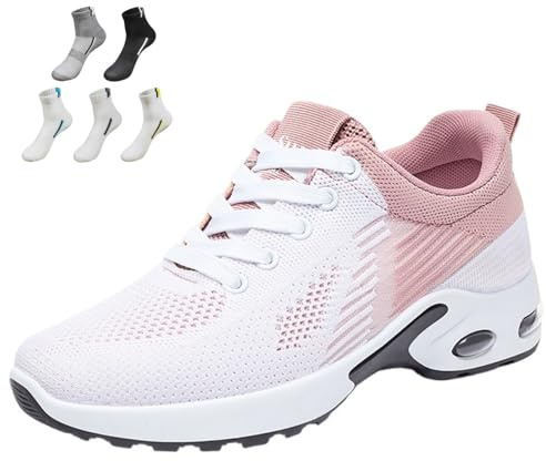 Scarpe da corsa ortopediche, scarpe da ginnastica ortopediche da donna, scarpe da tennis alla moda, con supporto per arco plantare, per alleviare il dolore alla fascite plantare, rosa, 39.5 EU