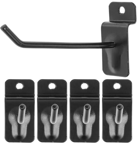 TOVINANNA 50 Ganchos de Hierro para Panel Perforado 15 CM Negro Acabado Esmaltado Multiusos para Taller y Organización Resistentes Corrosión y Desgaste Kit de 50 Piezas
