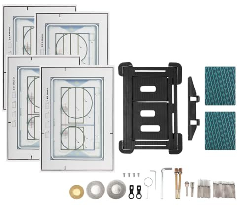 Placa de accionamiento para Geberit Sigma 30, placa de pulsador oculta con fijación magnética, instalación a ras de superficie, juego completo, vertical, 4 pegatinas con patrón de costura