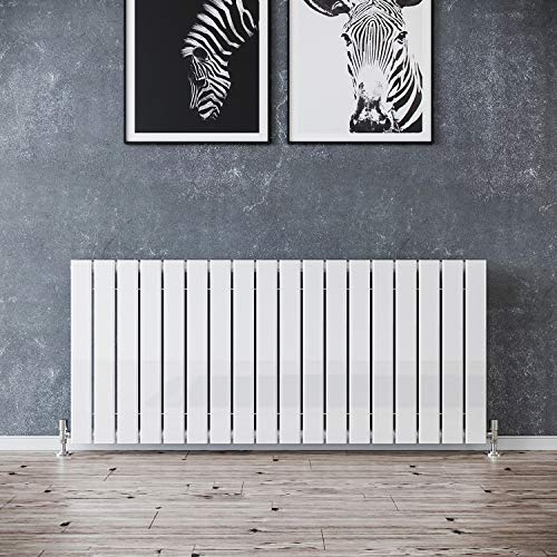 ELEGANT 600 x 1596 mm Horizontal Column Designer Radiator White Single Flat Panel Radiators