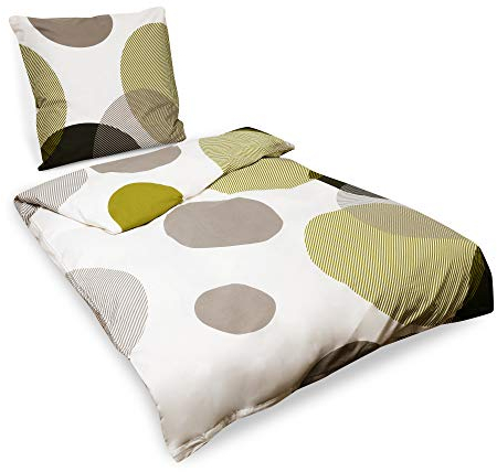 Beautissu Renforcé Bettwäsche 135x200 Baumwolle 4teilig – 1x Bettbezug 135x200 & 1x Kissenbezug 80x80 cm – 100% Baumwolle Sommerbettwäsche Bettwäsche-Sets mit Reißverschluss – NELA