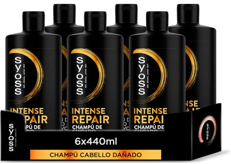 Syoss - Schampo för torrt och skadat hår i Repair-serien reparerar djupt och skyddar håret - precis som färskt från frisören, 6 x 440 ml (2 640 ml)