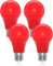 DoRight 9W Rote LED E27 Glühbirnen, 9W A60/A19 Farbige Glühbirne E27 Rote Glühlampe 60W Glühlampenäquivalent für Home Party Bar Weihnachtsdekoration Beleuchtung (4-Pack)