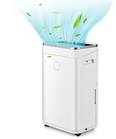 TANGZON 20L/25L/50L Per Day Dehumidifier, Dehumidifiers for Home with Digital Humidity Display, 24H Timer, Continuous Drainage, Sleep Mode, Child Lock, Auto-Off & Drainage Hose (25L)