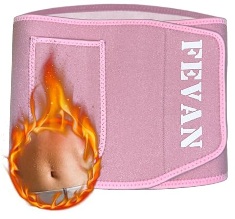 FEVAN Mäns reducerande Shapewear - Neopren Kvinna Reducer Shapewear - Kvinnor och Män - Reduktionsband Buken (S/M/L/XL), Rosa, L-XL