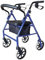 Lightweight Folding Mobility Aids, Mobility Walker Rollator 4 Wheel with Padded Seat, Lockable Brakes and Bag, Walking Frame for The Elderly or Disabled (Blue)
