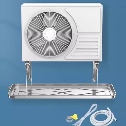 Abtropfschale für Klimaanlagen, Kondensatablaufwanne, universelles HVAC/Klimaanlagen-Ablaufset aus Edelstahl und Metall, für AC-Zubehör (Farbe: 100 x 47 cm, Größe: 5 m Schlauch)