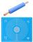 Mattarello per Cuocere in Legno e Silicone, Tappetino in Silicone, Rullo per Pasta Fondente (Blu)