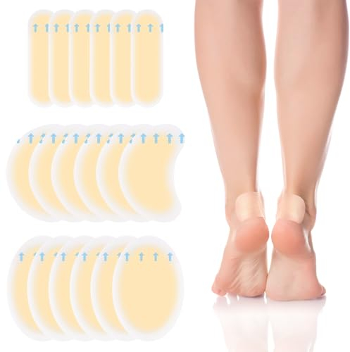 18 Stück Blasenpflaster,Wasserdicht Ferse Blasenpflaster,Blasenpflaster Ferse Hydrokolloid Pflaster,Unsichtbare Hydrokolloid Patch,Linderung von Reibungsschmerzen Finger,Zehen,Vorfuß,Ferse
