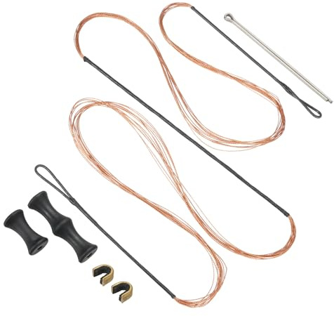 PATIKIL 57 Inch Bow String Replacement, Archery Bowstrings Accessories 12 Strands Bowstring with Finger Guard & 2 Brass Nock Points for Traditional Recurve Longbow, Black-Orange