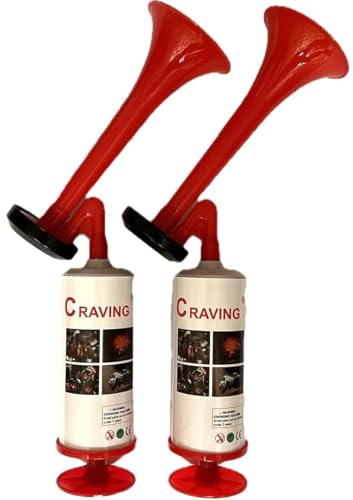 2x Air Horn Handheld, Marine Safety Airhorn, Extremely Loud, Reusable Stadium Horn, Portable Horn for Safety Boat, Sports Events, Football Matches