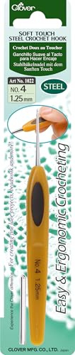 Clover Soft Touch Steel Crochet Hook: 1.25mm, Orange