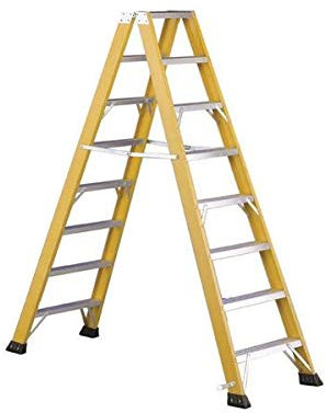 Svelt Scala Doppia in Vetroresina 4 gradini a Due Tronchi di Salita per Uso Professionale, Altezza a Cavalletto 0,91 metri