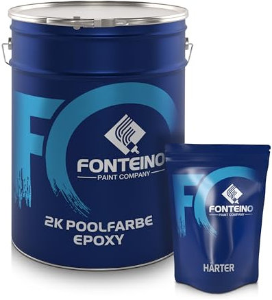 Fonteino Peinture époxy pour piscine béton bassin - protection étanche - Blanc 2,5KG