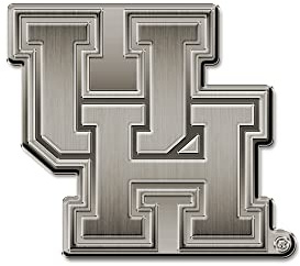 Rico Industries NCAA Houston Cougars Antique Auto Emblem Antique Nickel Auto Emblem for Car/Truck/SUV