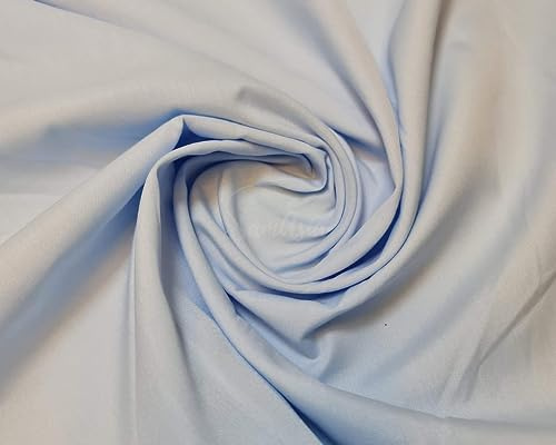 Plain Sky Blue Polycotton Fabric for Dressmaking, Art & Craft, Sewing, Quilting | 45'' - 115 cm Wide| Precut Length 0.5m