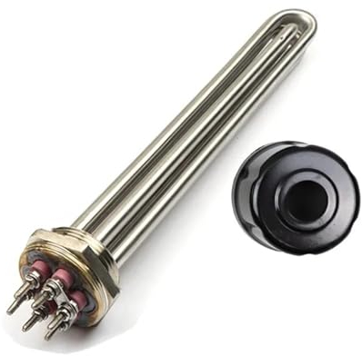 Elemento Calefactor SUS316L Resistente a la corrosión DN50 2 BSP Elemento Calefactor de inmersión 220V 12mm Calentador de Caldera de Agua 3KW/6KW/9KW/12KW (Color : Heater Only, Size : 220V_6KW 300M