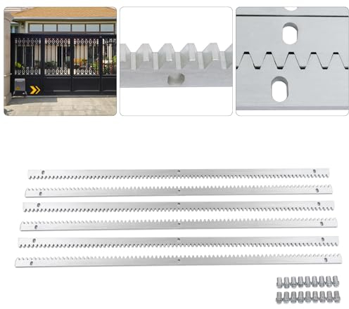 KEESUNG 6x1m Zahnstangen für Torantrieb, Schiebetore Toröffner Zubehö Stahl Zahnstange Zahnschiene für Hoftor Schiebetorantrieb Schiebetore bis 2000kg