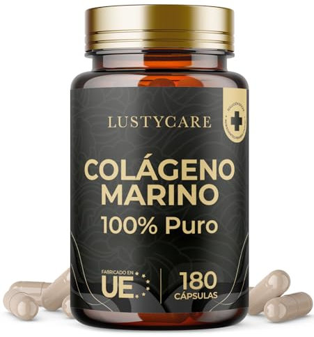 Collagene Marin Hydrolysé | 180 Collagène Marin Gélules, Peptides de Collagène Hydrolysé, Protéines de Collagène - Os, Muscles, Articulations, Peau, Cheveux - Lustycare
