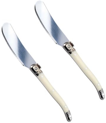 FJYXCHENXM Lot de 2 couteaux à beurre professionnels en acier inoxydable avec poignée ergonomique pour la maison, la cuisine, les fêtes