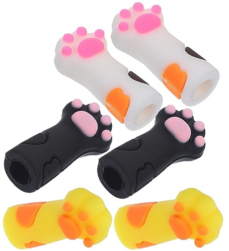 SAFIGLE 6 Pinzas Para Cutículas Funda De Silicona Multicolor, Tamaño, Diseño De Pata De Gato, Protección Para Manicura, Para Uso Profesional y Doméstico, Set De 6 Unidades