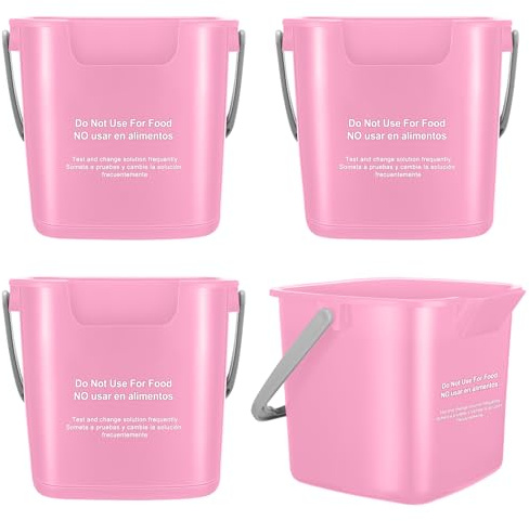 Yaomiao 4 Pcs Cleaning Bucket 3 Qt Sanitizing Bucket,Pink