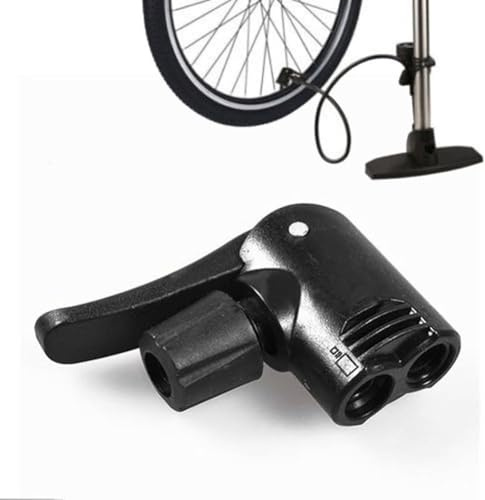 Black Pump Adapter Valve, 3 in 1 Replacement Dual Head Air Pump Adapter Valve Bicycle Bike Cycle Tyre Tube Pump，for Floor Pumps, Bike Floor Sports and Outdoors