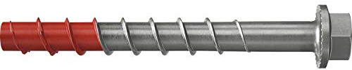 Fischer UltraCut FBS II 8 x 70 20/5 US hexagon av rostfritt stål, kraftfull betongskruv med härdad spets, för utomhus- och våtområden, för säker fastsättning i betong, 50 st.