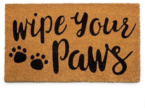 PLUS Haven Coco Coir Door Mat with Heavy Duty Backing, Wipe Your Paws Doormat, 17”x30” Size, Easy to Clean Entry Mat, Beautiful Color and Sizing for Outdoor and Indoor uses, Home Décor