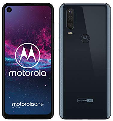 Motorola one Action Grey, 6.3 Cinema Vision (21:9) display, triple camera system, UK Sim-Free Smartphone with 4 GB RAM and 128 GB Storage, Single Sim, Denim Blue