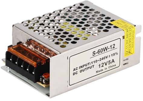 Universal Reglerad Spänningsomvandlare 12V 5A AC/DC Strömförsörjning för LED-remsa CCTV-kamera Säkerhetssystem