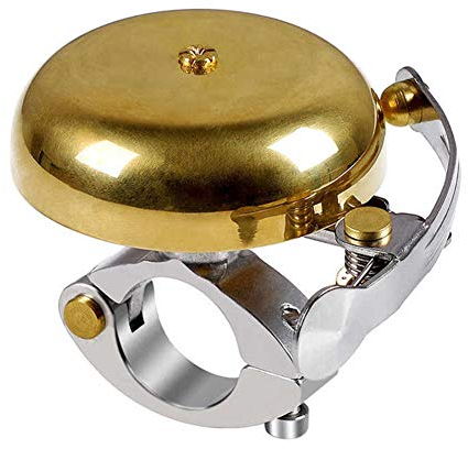 ZOOENIE Fahrrad Glocke, Klassische Messing Fahrrad Ring Glocke mit schönen Lauten Ton Fahrrad Bell Horn für Mountainbike Radfahren Zubehör für Kinder und Erwachsene (Gold)