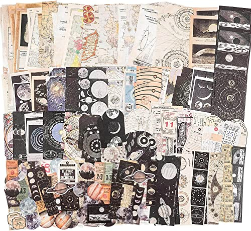 200 Stück Scrapbook Stickers 120 Vintage Bastelpapier und 80 Washi Sticker Retro Aufkleber Stickers Aesthetic Scrapbook Zubehor Sticker für DIY Bullet Journal Zubehör