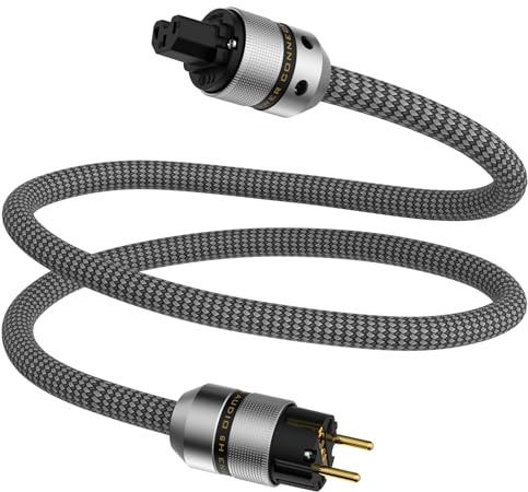 Tertullus HiFi High End strömkabel C15 strömkabel HiFi Audio kallenhetskabel med Schuko-kontakt och kall enhetskontakt (E820, 1,5 m)