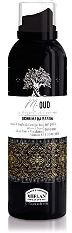 Helan, M Oud, Schiuma da Barba per Rasatura Emolliente e Nutriente - Emulsione Delicata, Favorisce la Scorrevolezza del Rasoio sulla Pelle - Schiuma Barba Uomo con Vitamina E contro Irritazioni, 200ml