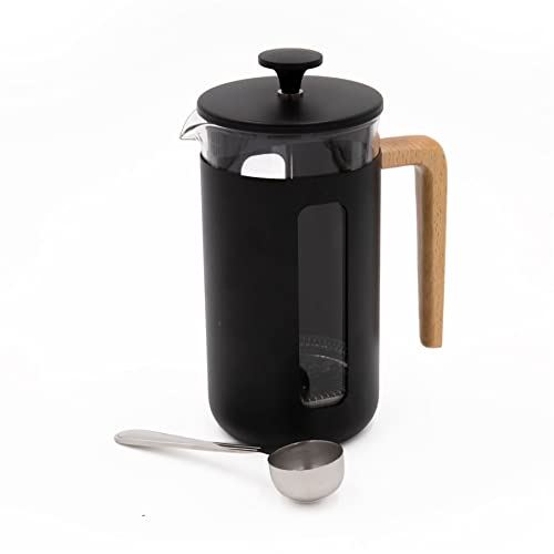 La Cafetière 8 Cup Pisa Black Cafetière and Coffee Measuring Scoop Set